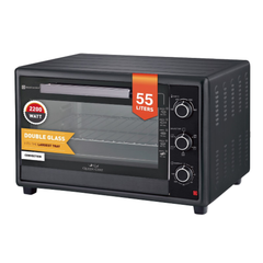Queen Chef 55L High-Power Convection Electric Oven Double Glass 2200W - Black | QCEO55/B