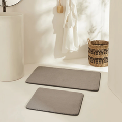Karaca Home Feather 2-Piece Anthracite Bath Mat Set | 200.22.05.0257