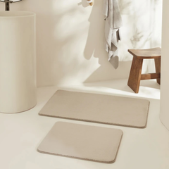 Karaca Home Feather 2-Piece Beige Bath Mat Set | 200.22.05.0255