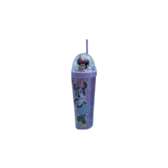 Kids Tumbler Cup with Straw Minnie Mouse Design Purple | LZ-23122-4