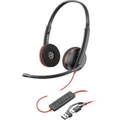 سماعة رأس Poly Blackwire 3210 USB-C/A - أسود