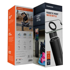 Porodo Lifestyle Magnetic Mount Water Bottle (1L) - Black | PD-LFST134-BK