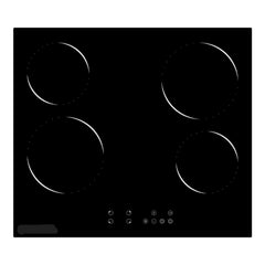 Queen Chef Ceramic Gas Hob 4 Zones - Shiny Black | QCHB60-4EGBS