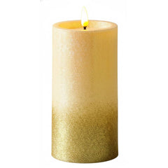 Gold Glitter LED Pillar Candle | 7125-11