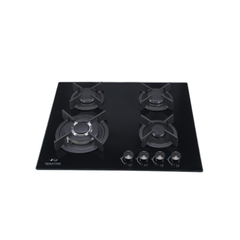 Queen Chef Built-in Gas Hob 4 burners - Shiny Black | QCHB60-4GGBS (HB)