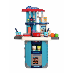 Kids Chef Cooking Play Kitchen Set with Suitcase Trolley – Blue | 008-606A