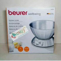 Beurer KS 54 Kitchen Scale Kitchen Scale with large, Brushed Stainless Steel Bowl | KS 54