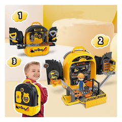 Kids Tools Playset Backpack with Construction Accessories – Yellow & Black | 008-992