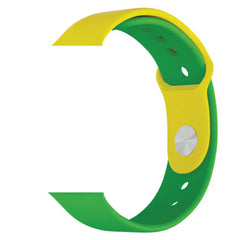 Porodo Sport Silicon Watch Strap Brazil ,compatible with series 7,6 and 5,4,SE, Brazil| PD-BRASTP-YGN