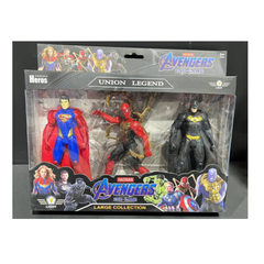 مجموعة شخصيات الأبطال الخارقين (3 قطع) سوبرمان وسبايدرمان وباتمان | 826-3H