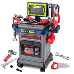 Power Cool Tools مجموعة ألعاب طاولة عمل أدوات للأطفال مع ملحقات – 66 قطعة | 008-202