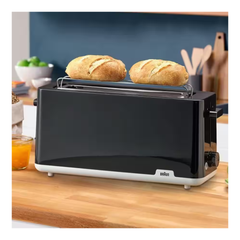 Braun Breakfast Series 1 Long-Slot Toaster 1030W - Black | HT 1110