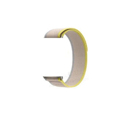 Green Lion Woven Nylon Sport Loop Watch Strap ,Millet Beige & White| GNNSWS45MBWH