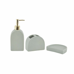 Karaca 3 Piece Bathroom Set - Green Ceramic Bathroom Accessories | 300.23.01.0213