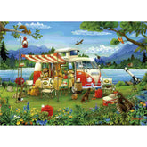 Educa 19922 - Mountain Lake Camping 1000-Piece Jigsaw Puzzle | 19922