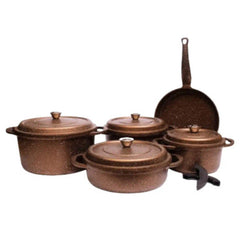 Falez Nova Cast Premium Set (Copper) 9pcs - Glass Lid | HUR-A-15416