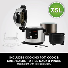 Ninja Foodi MAX 15-in-1 SmartLid Multi-Cooker with Smart Cook System 7.5L | OL750UK#
