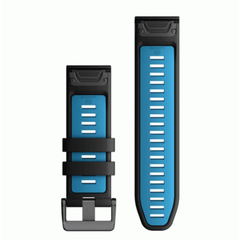 Garmin QuickFit 26 Watch Bands Black / Cirrus Blue Silicone | 010-13281-05