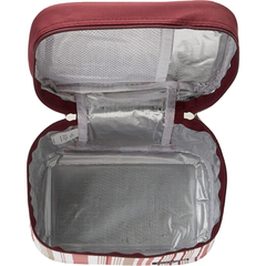 Lock n Lock 3 Pieces Lunch Box Set with Stripe Bag, Burgundy/Purple, Rectangle, Plastic | HPL817DP
