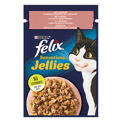 Felix Sensations Jellies with Salmon in a Shrimp Flavoured Jelly Cat Food 85g | 206516