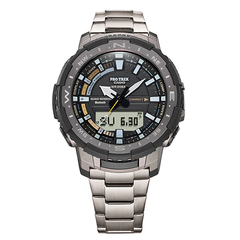 Casio PRO TREK Bluetooth Fishing Titanium Watch - Grey | PRT-B70T-7DR