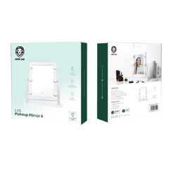 Green Lion Brightening 6 Led Makeup Mirror - White | GNBR6LEDMIRWH