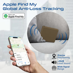 Promate Anti-Loss Slim Leather Wallet with RFID Protection & Smart Tracking - Brown | ProWallet