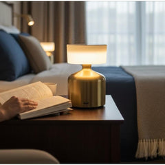 SK Versatile Gold Cordless Table Lamp - 13 cm, Touch Control, 3 Light Levels | SK1951412