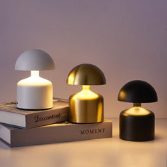 SK Modern White Mushroom LED Table Lamp - 13 cm, 3 Adjustable Light Levels | SK1951413