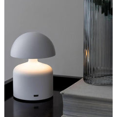 SK Modern White Mushroom LED Table Lamp - 13 cm, 3 Adjustable Light Levels | SK1951413