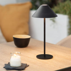 SK Black Wireless LED Table Lamp - 35 cm, 3 Adjustable Lights, Durable Metal | SK1951425