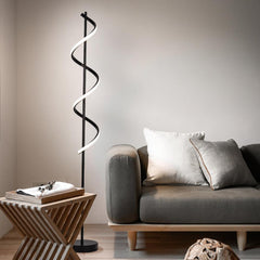 SK LED Spiral Metal Floor Lamp - 150 cm, Three Light Modes, Black | SK860