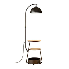 SK Multi-Functional Metal Floor Lamp with Side Table & Storage - 150 cm, Black | SK862
