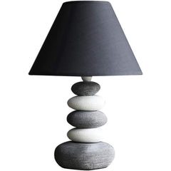 SK Stacked Stone Ceramic Table Lamp 37 cm - Fabric Shade | SK922