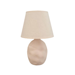 SK Minimalist Beige Table Lamp with Stone Oval Base 40 cm | SK927BG
