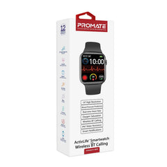 Promate ActivLife Smartwatch with Hands-Free Function - Graphite| XWatch-B19.Graphite