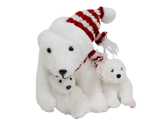 Christmas Polar Bear Family Plush Decoration with Cubs | YCB014