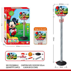 Adjustable Kids Basketball Stand with Hoop and Ball – Cartoon Mouse Theme | YD2588M-8