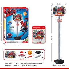 Adjustable Kids Basketball Stand with Hoop and Ball - Spider Hero Theme | YD2588Z-8