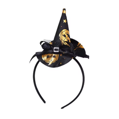 Halloween Witch Cap Headband - Black/Gold | AL639-12