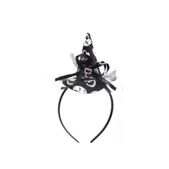 Halloween Witch Cap Headband - Black/White | AL639-12