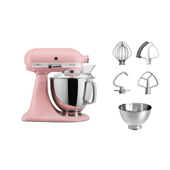 KitchenAid Tilt-Head Artisan Mixer Matte Dried Rose 4.8L + 3L Bowl + Flex Edge Beater | 5KSM175PSEDR