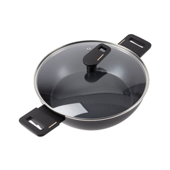 Bergner Orion 28CM Shallow Pot with Lid | BG-30295-BK