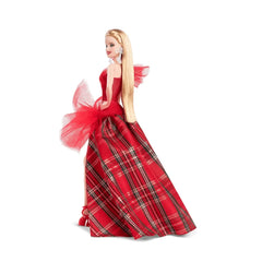 Barbie Signature 2024 Holiday Blonde Doll with Plaid Gown | HRM65