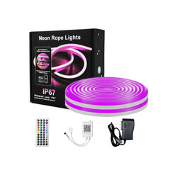 RGB Neon Rope Lights IP67 Waterproof Bluetooth APP Control Flexible Silicone Design - 5 Meter