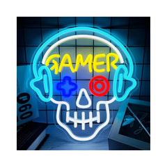 LED Light Neon Sign For Wall Decor 33×31 cm - Gamer Skull