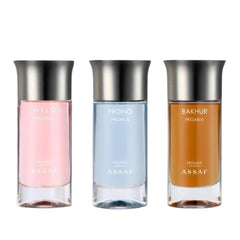 مجموعة هدايا عطر بيجاسوس للجنسين من عساف - بخور 100 مل + وايلد 100 مل + بروينو 100 مل