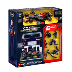 Bburago Oracle Red Bull Racing RB21 #1 Max Verstappen Pit Pass 1:43 Die-Cast Model Set | 18-38459V