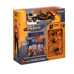 Bburago McLaren MCL38 #4 Lando Norris Miami Grand Prix 2024 Pit Pass 1:43 Die-Cast Model Set | 18-38451N