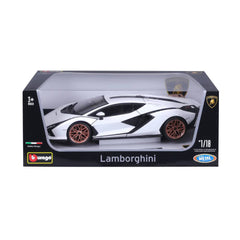 Bburago Lamborghini Sian FKP 37 1:18 Die-Cast Model Car - White | 18-11046W